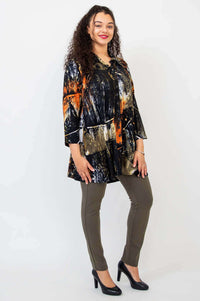 Three-quarter front view of Cissy Long Sleeve Top with pockets