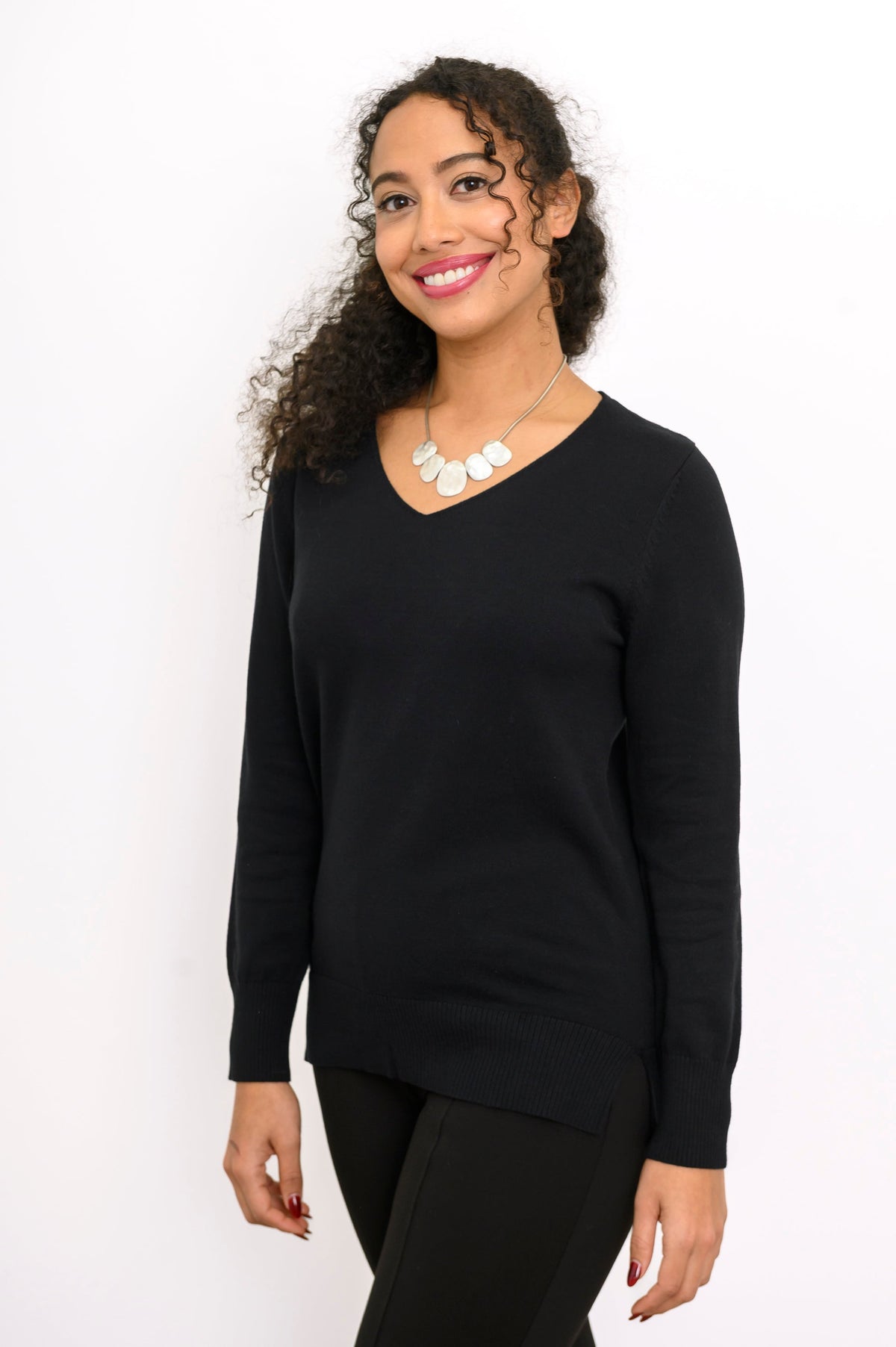 Tiff Sweater, Black, Cotton
