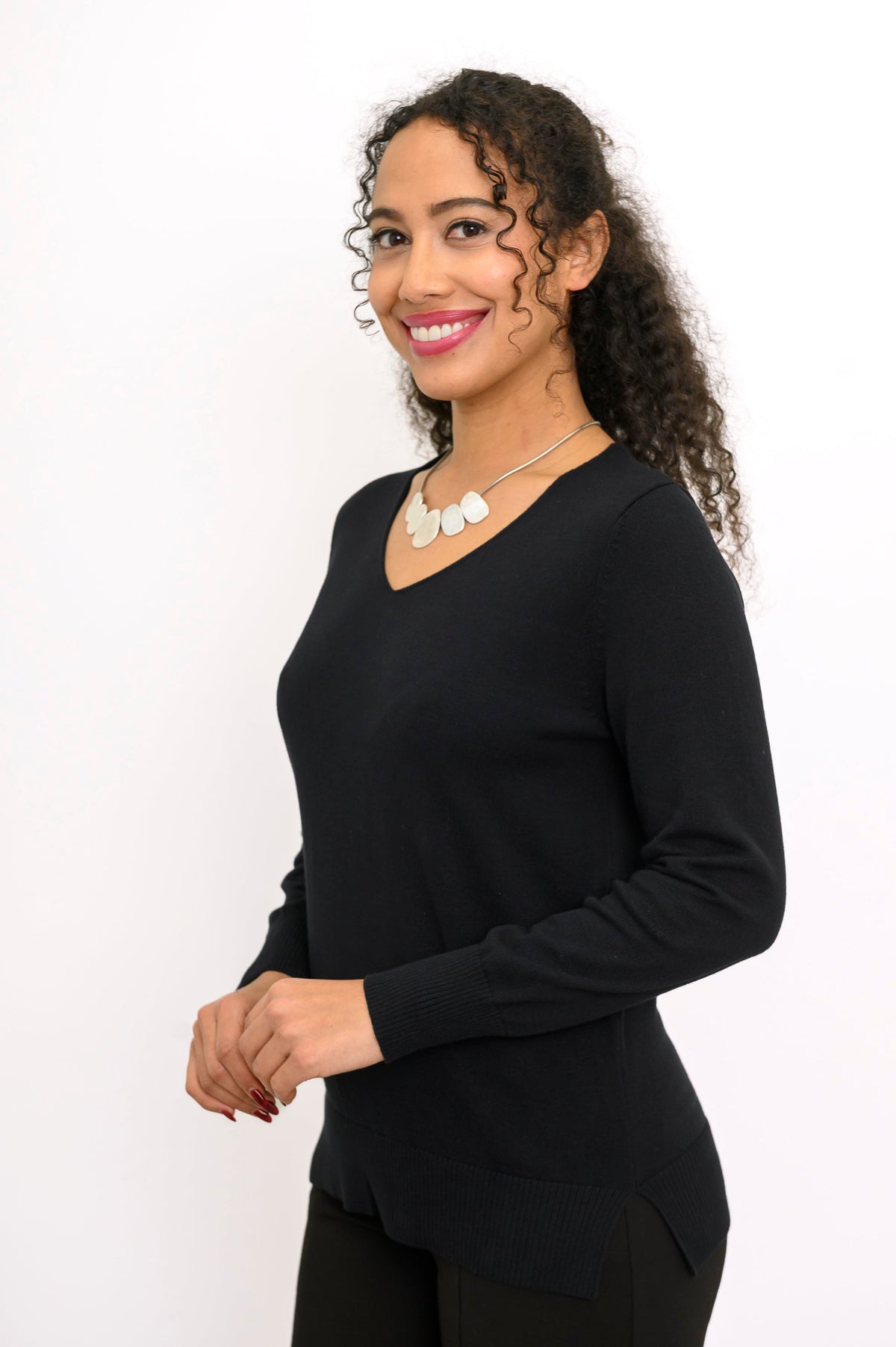 Tiff Sweater, Black, Cotton