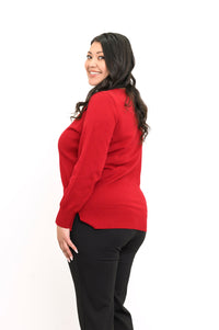 Tiff Sweater, Red, Cotton