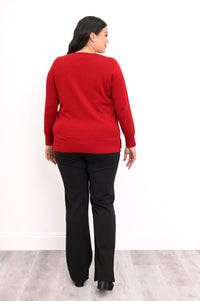 Tiff Sweater, Red, Cotton