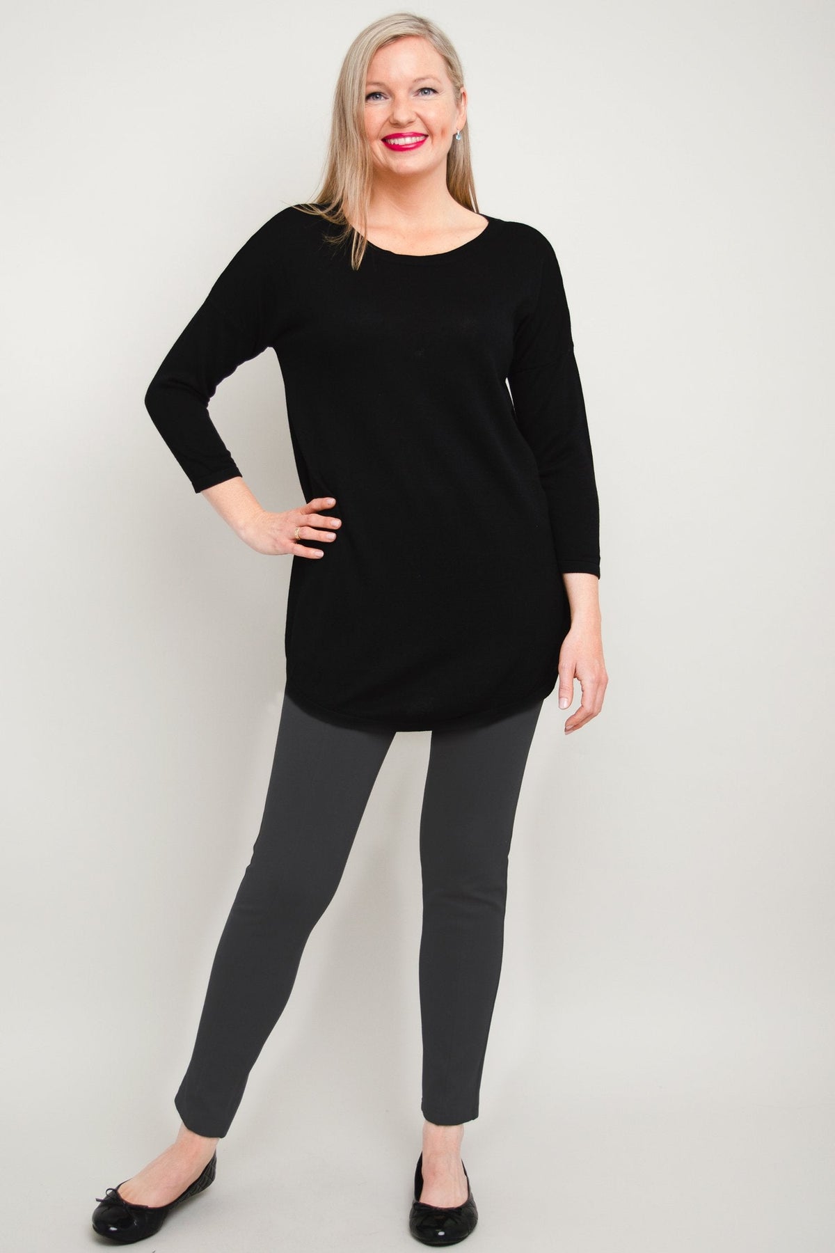 Tina Sweater, Black, Bamboo Cotton