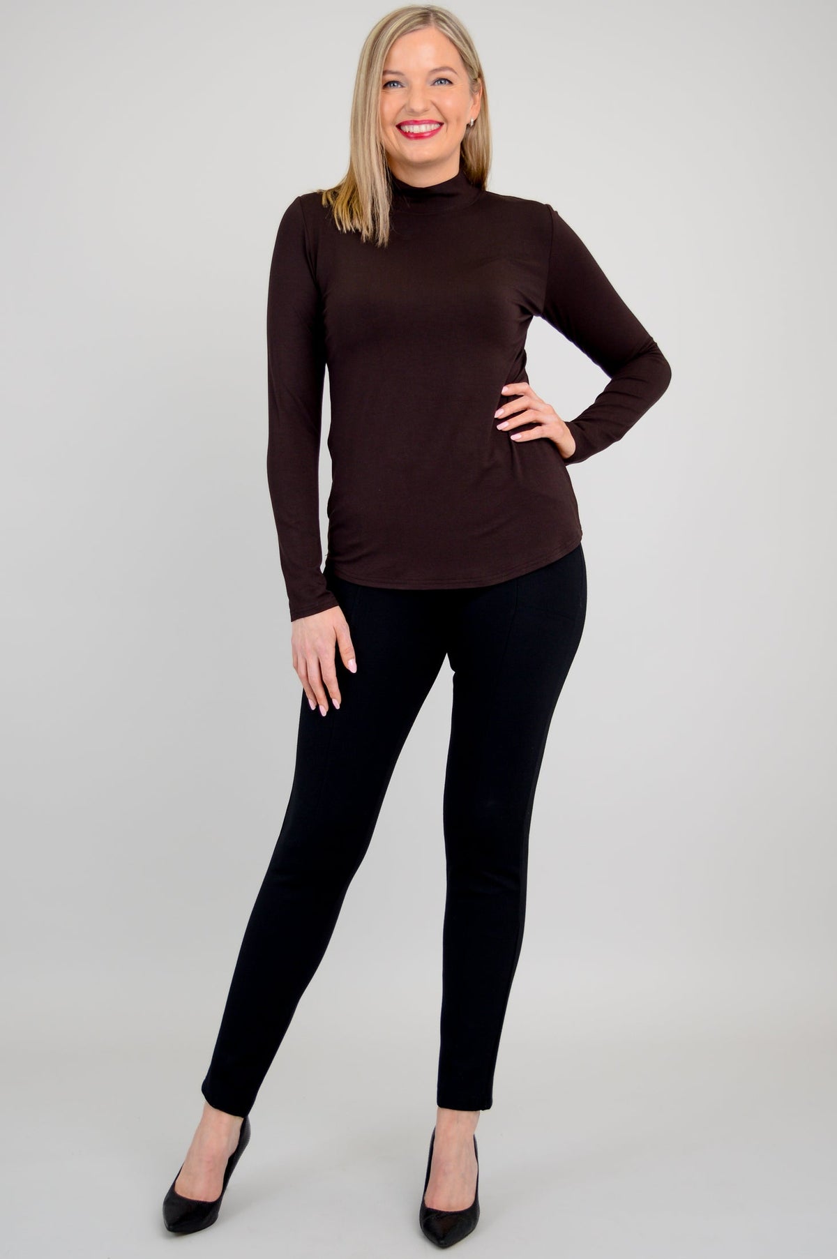 Tonya Top, Coffee, Bamboo - Final Sale