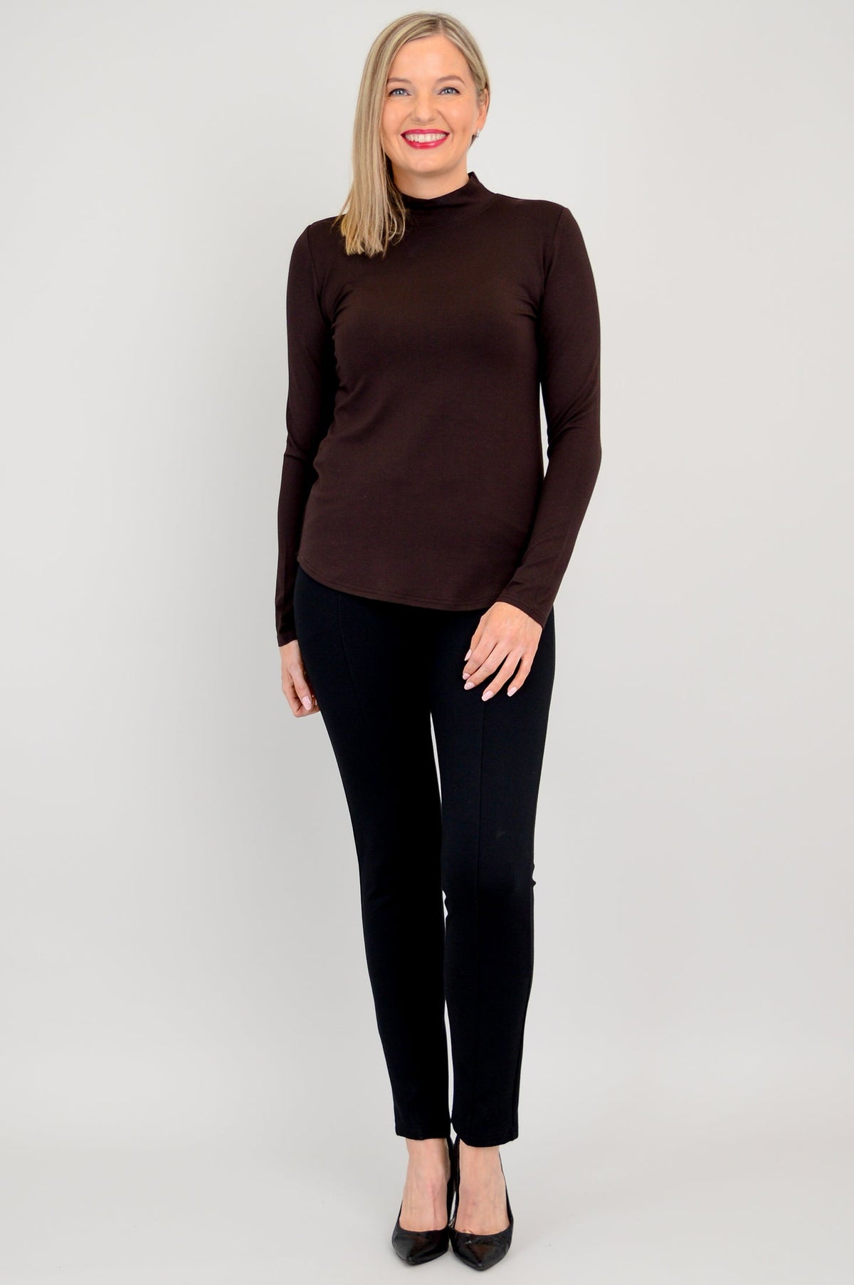 Tonya Top, Coffee, Bamboo - Final Sale