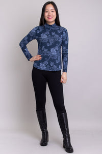 Tonya Top, Indigo Roses, Bamboo - Final Sale