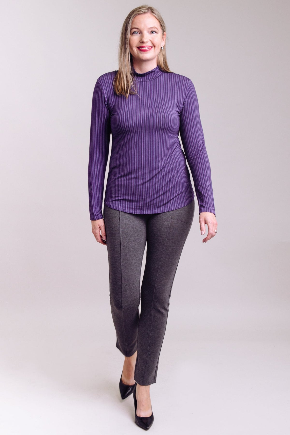 Tonya Top, Violet Stripes, Bamboo- Final Sale