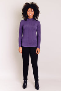 Tonya Top, Violet Stripes, Bamboo- Final Sale