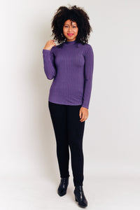 Tonya Top, Violet Stripes, Bamboo- Final Sale