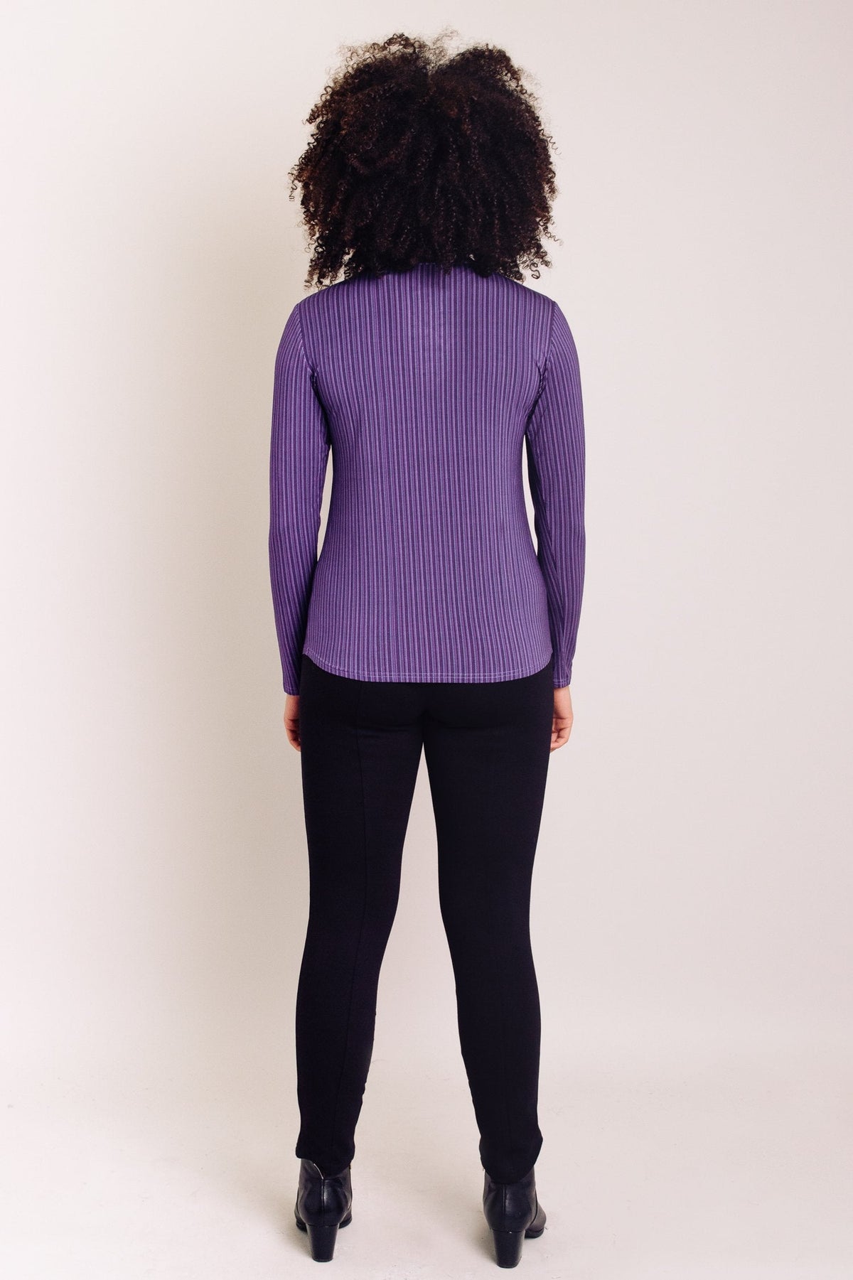 Tonya Top, Violet Stripes, Bamboo- Final Sale