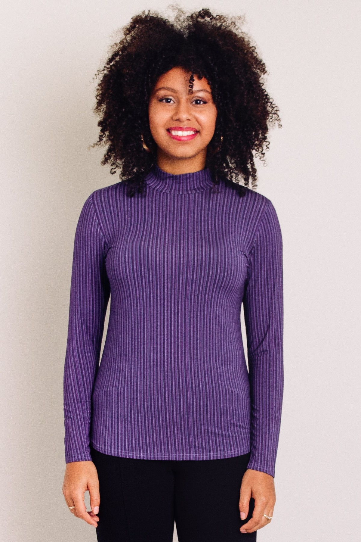 Tonya Top, Violet Stripes, Bamboo- Final Sale