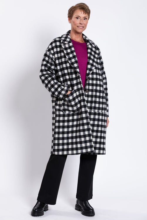 Vanessa Coat, BW Check, Boiled Wool