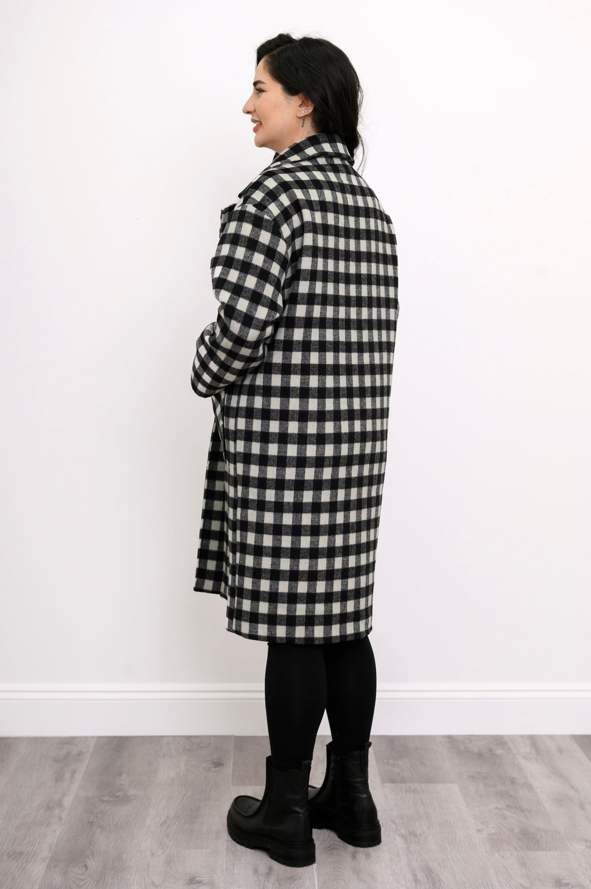 Vanessa Coat, BW Check, Boiled Wool