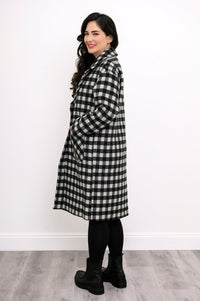 Vanessa Coat, BW Check, Boiled Wool