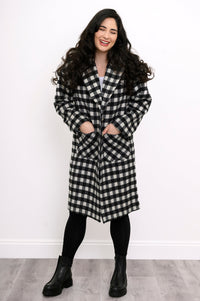 Vanessa Coat, BW Check, Boiled Wool