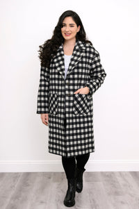 Vanessa Coat, BW Check, Boiled Wool