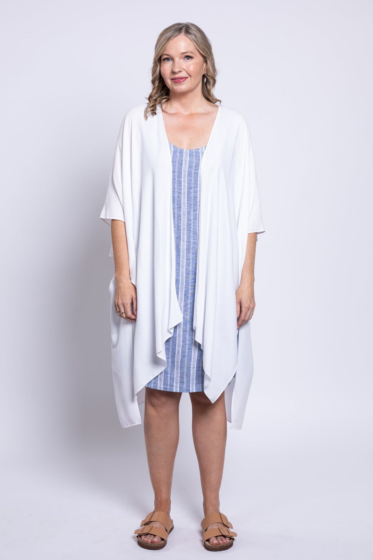Velma Dress, Denim Stripe, Linen Viscose