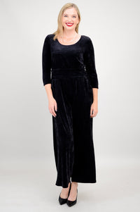 Jolin Velvet Jumpsuit, Black