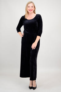 Jolin Velvet Jumpsuit, Black