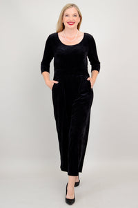 Jolin Velvet Jumpsuit, Black