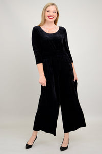 Jolin Velvet Jumpsuit, Black