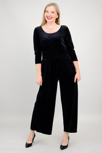 Jolin Velvet Jumpsuit, Black