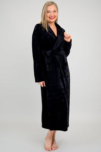 Velvet Robe, Black, Bamboo