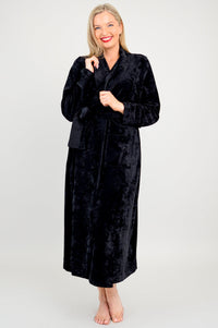 Velvet Robe, Black, Bamboo