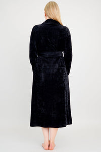 Velvet Robe, Black, Bamboo