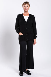 Ventura Cardigan, Black, Wool Cashmere