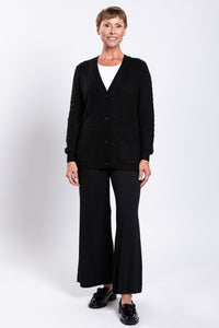 Ventura Cardigan, Black, Wool Cashmere