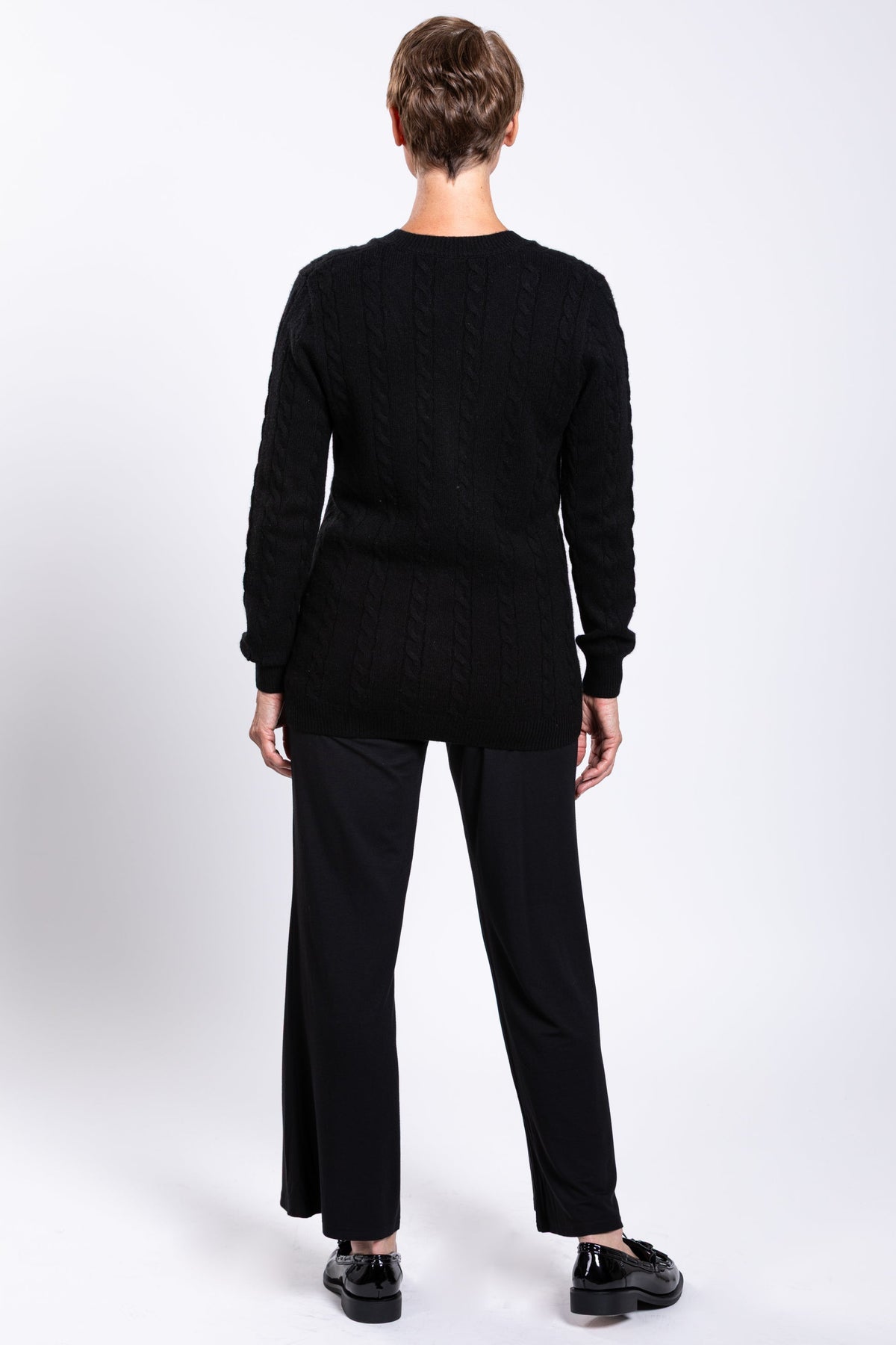 Ventura Cardigan, Black, Wool Cashmere