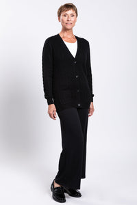 Ventura Cardigan, Black, Wool Cashmere