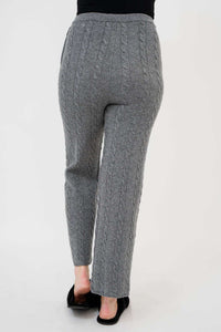 Back view of Ventura Pant highlighting cable knit pattern