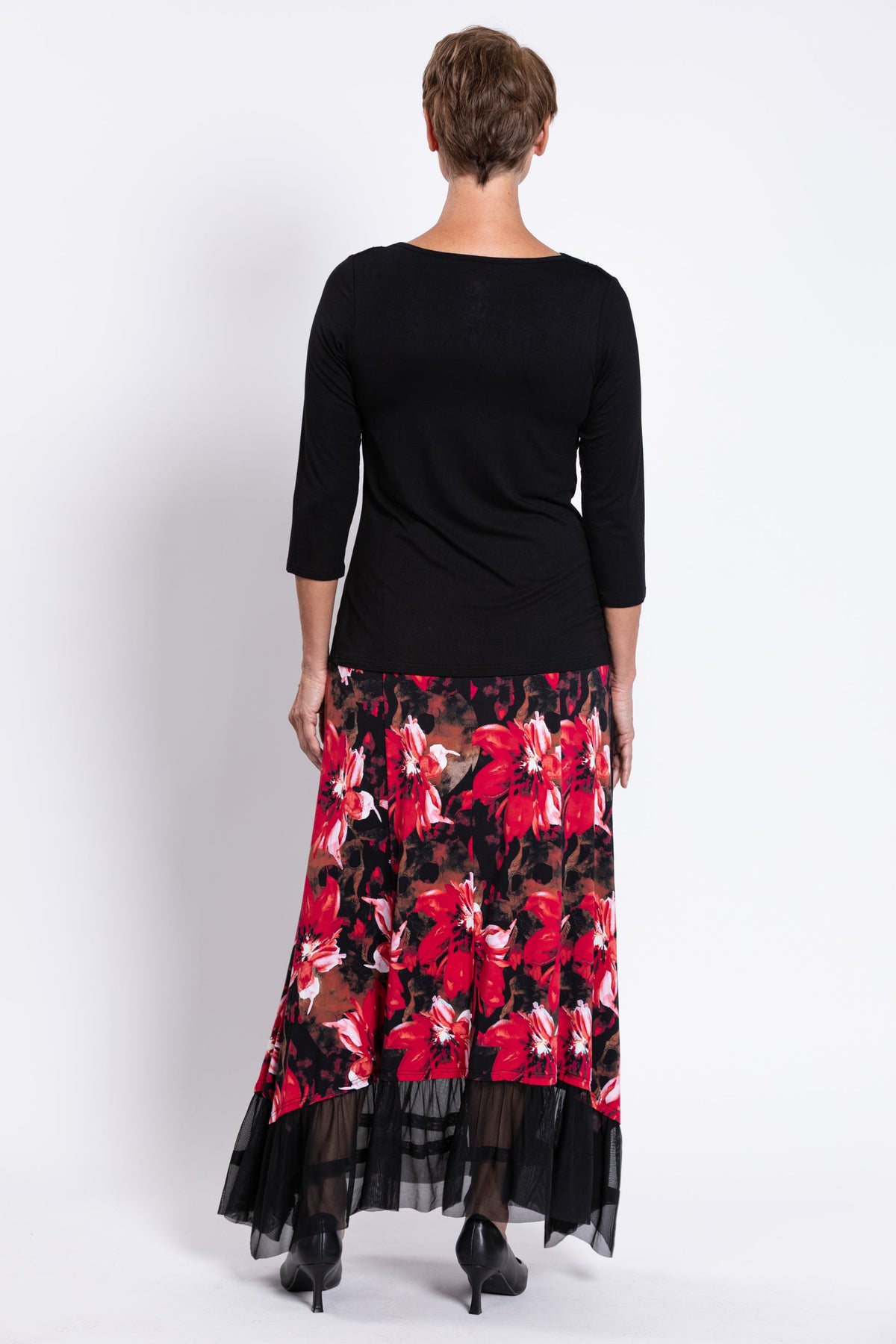 Vera Skirt, Lipstick Poinsetta, Bamboo