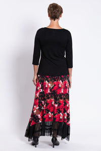 Vera Skirt, Lipstick Poinsetta, Bamboo