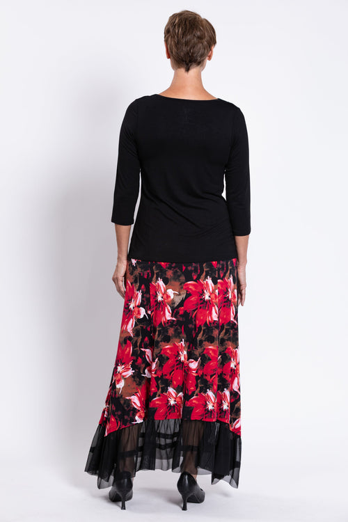 Vera Skirt, Lipstick Poinsetta, Bamboo
