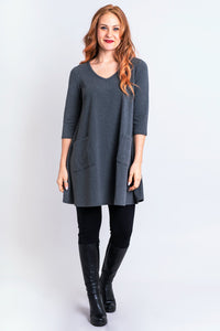 Veronica Tunic, Graphite, Bamboo - Final Sale