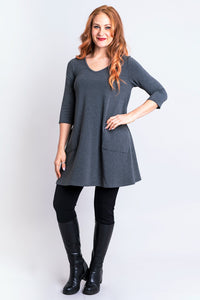 Veronica Tunic, Graphite, Bamboo - Final Sale