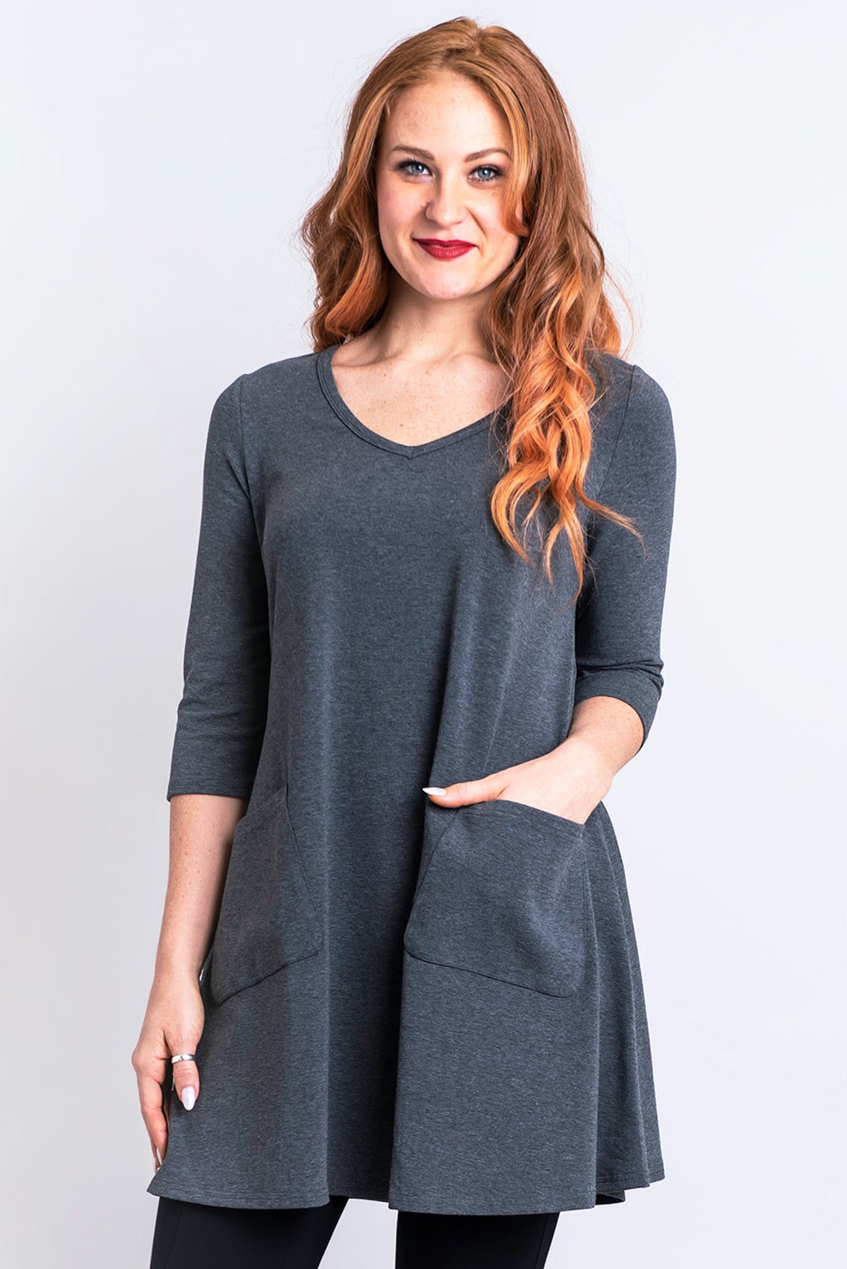 Veronica Tunic, Graphite, Bamboo - Final Sale