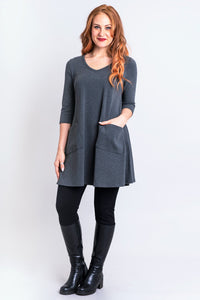 Veronica Tunic, Graphite, Bamboo - Final Sale