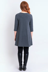 Veronica Tunic, Graphite, Bamboo - Final Sale