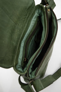 Handbag 098, Olive, Leather