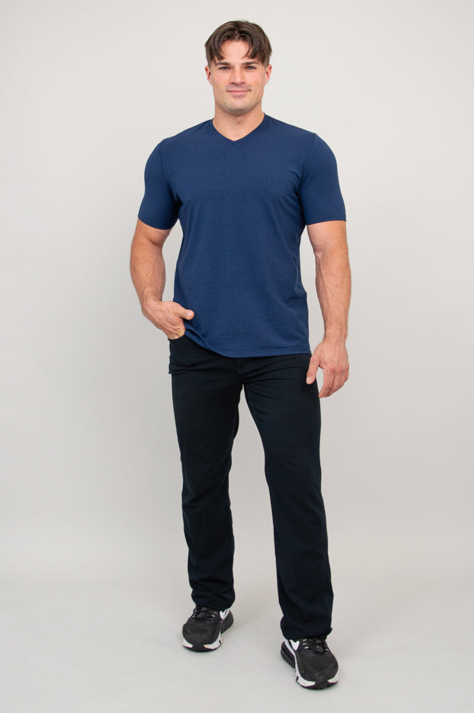 Adam Short Sleeve Shirt, Indigo, Bamboo