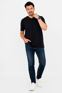 Adam Short Sleeve Shirt, Black, Bamboo