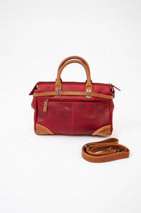 Adrian Klis 1390 Purse, Red/Tan, Buffalo Leather