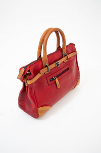 Adrian Klis 1390 Purse, Red/Tan, Buffalo Leather