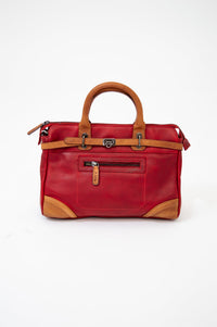 Adrian Klis 1390 Purse, Red/Tan, Buffalo Leather