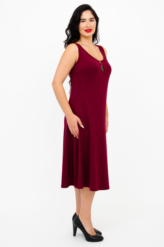 Becca Dress, Burgundy, Bamboo