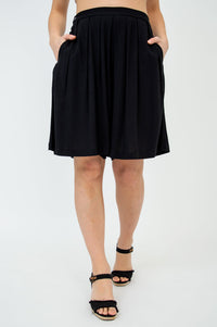 Betty Shorts, Black, Linen Bamboo