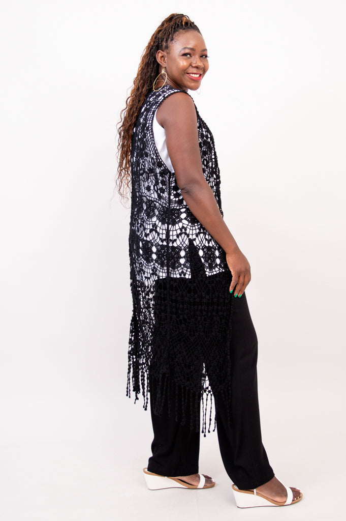Black Lace Vest - Final Sale – LTD USA WEBSITE BLUE SKY